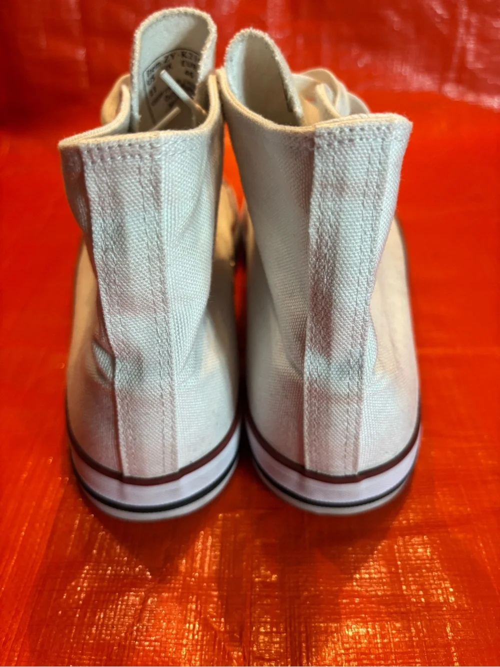 Classic High-Top Canvas Sneakers in Off-White